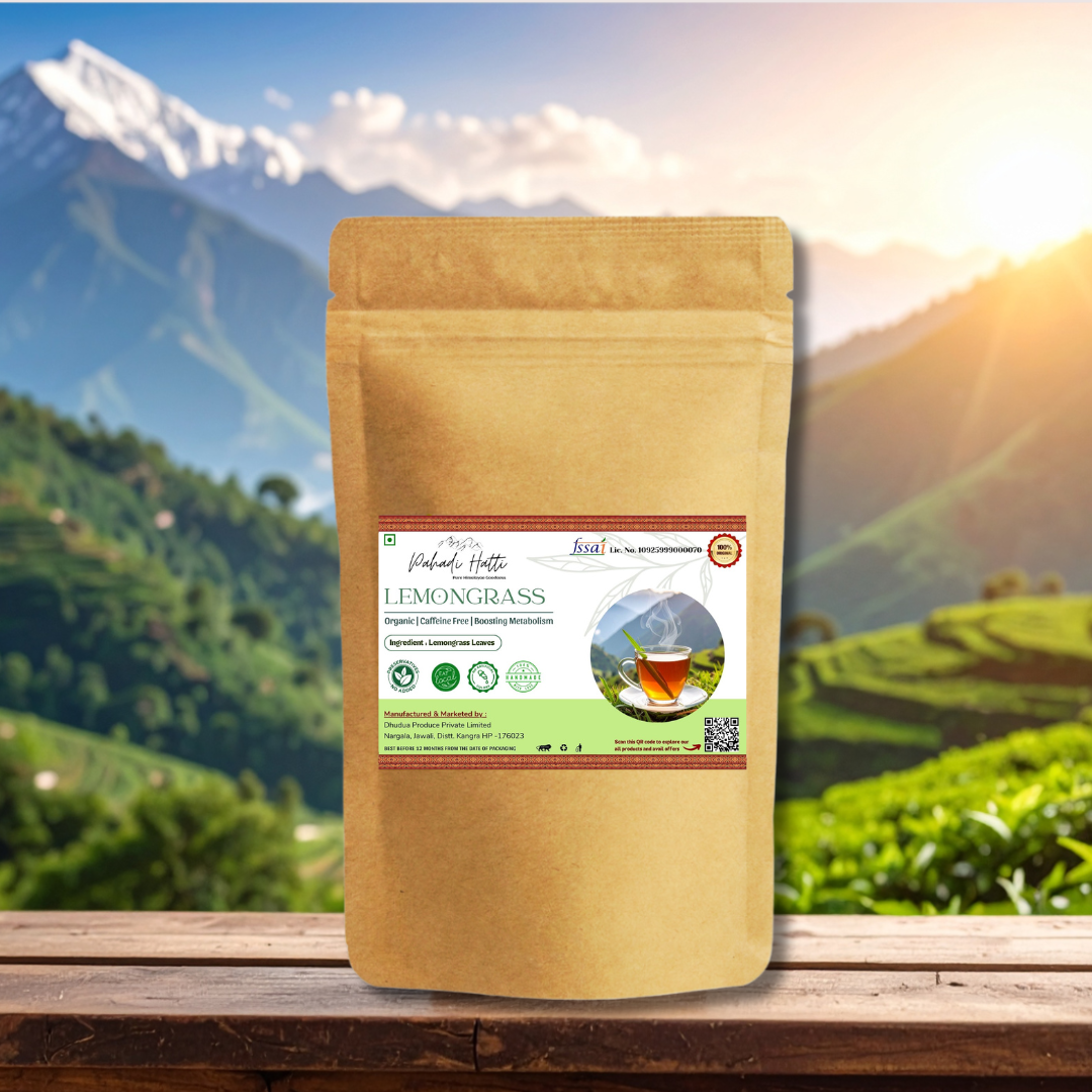 Kangra Lemongrass Leaves | Premium Dried Herbal Infusion | 100% Natural Pahadi Hatti (पहाड़ी हट्टी)
